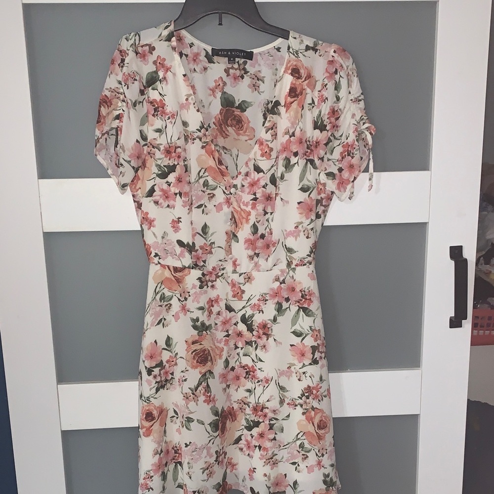 Floral V-Neck Mini Dress